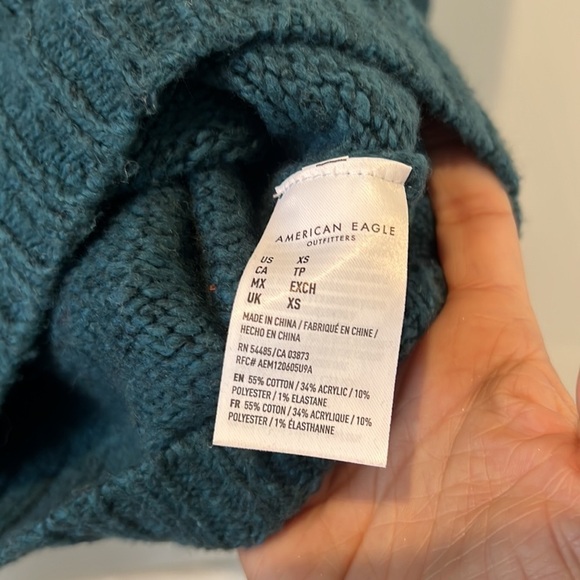 𝅺american Eagle Outfitters fair isle winter sweater size xs - Picture 7 of 8